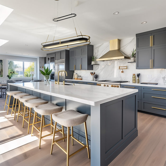 Minka-Lavery 5088-781-L LED Island Pendant, Sand Coal & Soft Brass