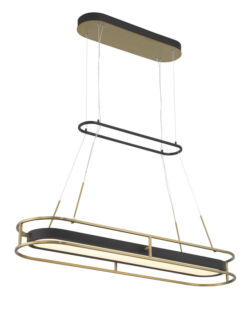 Minka-Lavery 5088-781-L LED Island Pendant, Sand Coal & Soft Brass