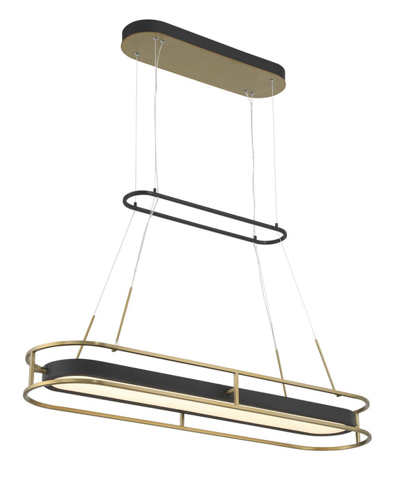 Minka-Lavery 5088-781-L LED Island Pendant, Sand Coal & Soft Brass