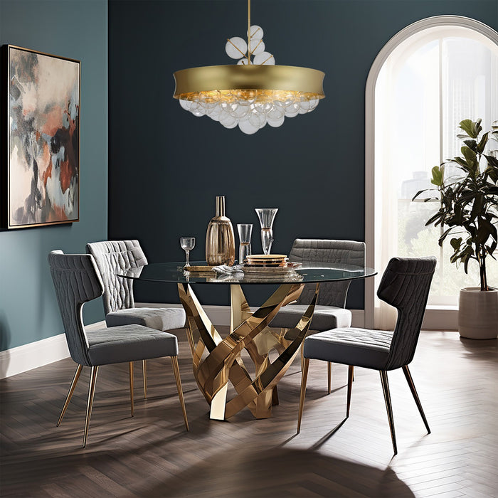 Minka-Lavery 5198-697 Eight Light Convertible Pendant, Soft Gold
