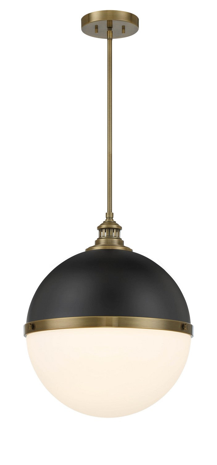 Minka-Lavery 6606-885 One Light Pendant, Coal And Oxidized Aged Brass