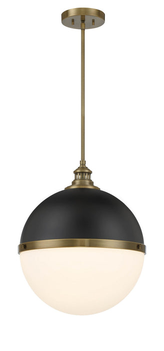 Minka-Lavery 6606-885 One Light Pendant, Coal And Oxidized Aged Brass