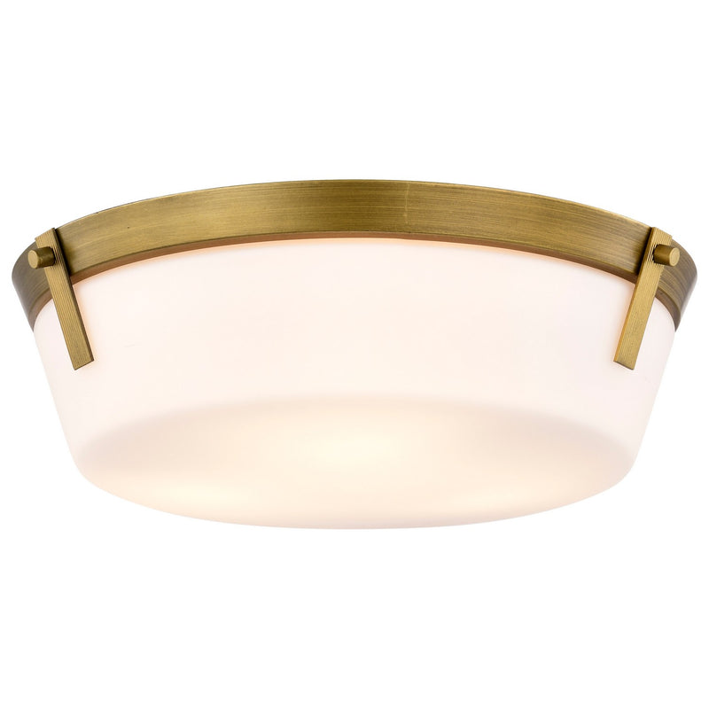 Nuvo Lighting 60-7750 Three Light Flush Mount, Natural Brass