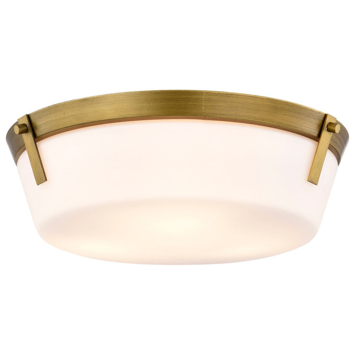 Nuvo Lighting 60-7750 Three Light Flush Mount, Natural Brass
