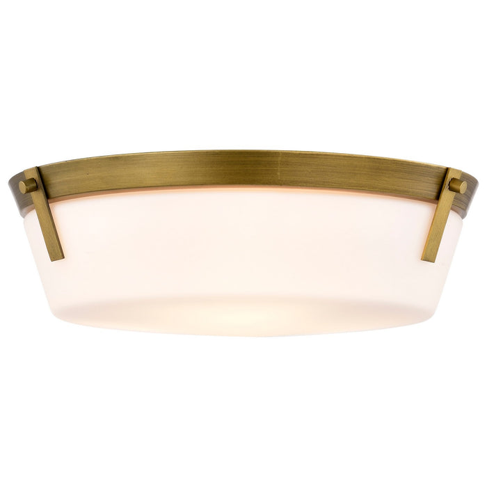 Nuvo Lighting 60-7750 Three Light Flush Mount, Natural Brass