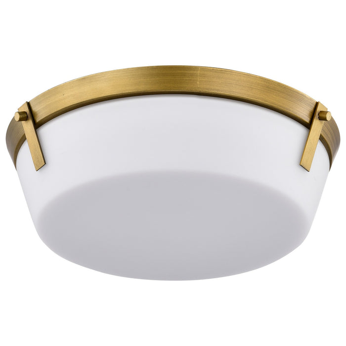 Nuvo Lighting 60-7750 Three Light Flush Mount, Natural Brass