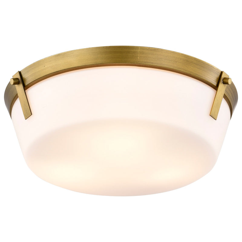 Nuvo Lighting 60-7750 Three Light Flush Mount, Natural Brass