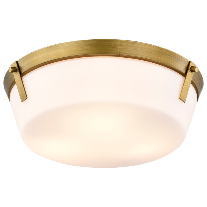 Nuvo Lighting 60-7750 Three Light Flush Mount, Natural Brass