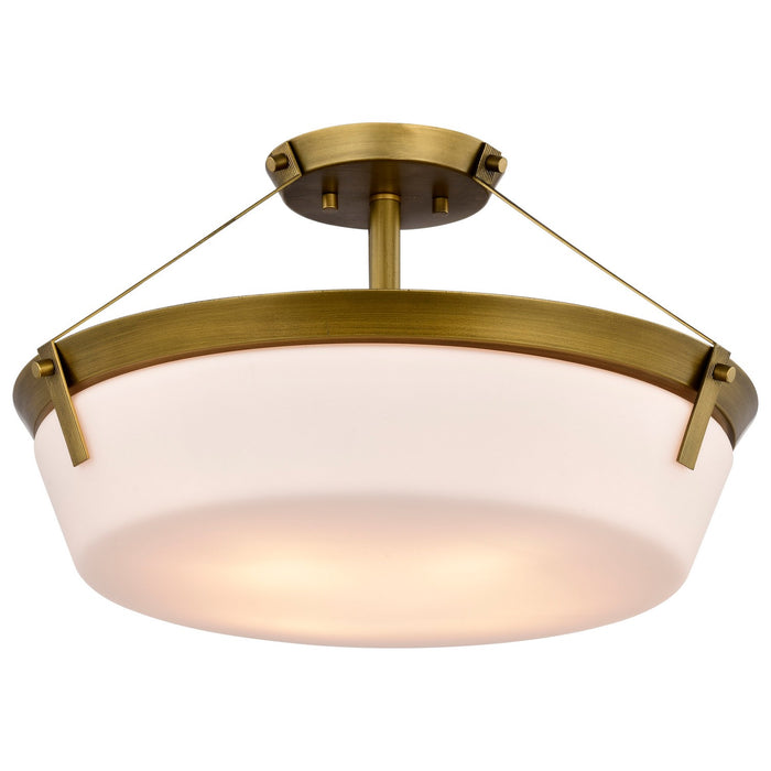 Nuvo Lighting 60-7752 Four Light Semi Flush Mount, Natural Brass