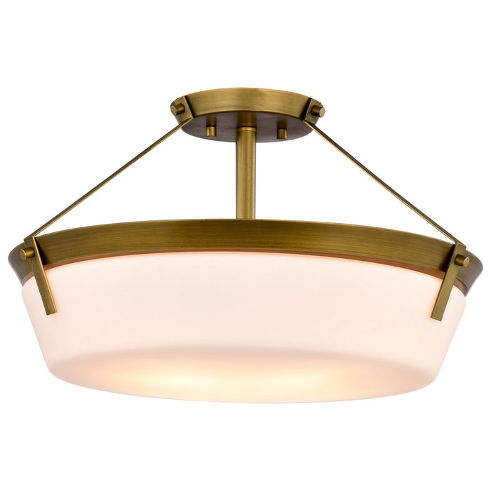 Nuvo Lighting 60-7752 Four Light Semi Flush Mount, Natural Brass