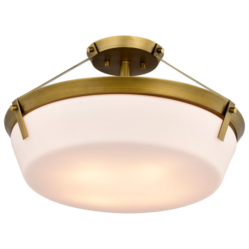 Nuvo Lighting 60-7752 Four Light Semi Flush Mount, Natural Brass