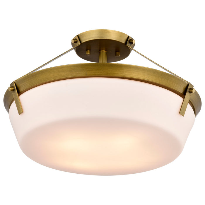 Nuvo Lighting 60-7752 Four Light Semi Flush Mount, Natural Brass