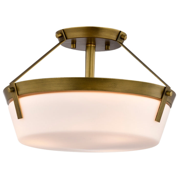 Nuvo Lighting 60-7753 Three Light Semi Flush Mount, Natural Brass