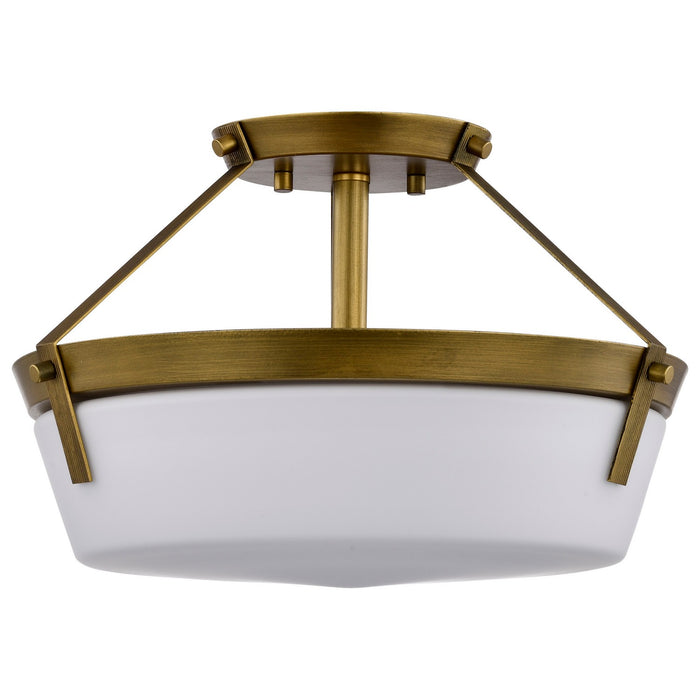 Nuvo Lighting 60-7753 Three Light Semi Flush Mount, Natural Brass