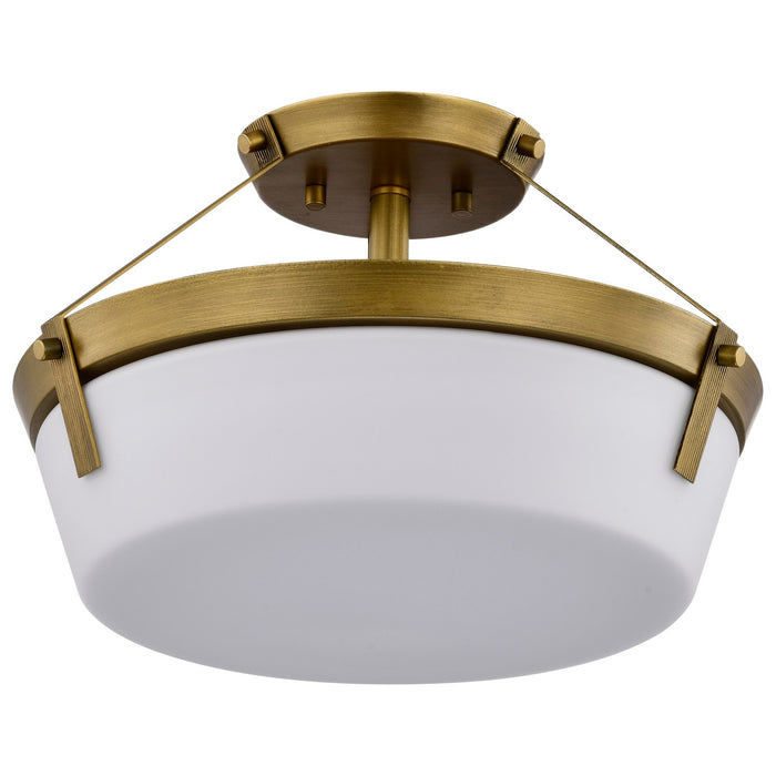 Nuvo Lighting 60-7753 Three Light Semi Flush Mount, Natural Brass