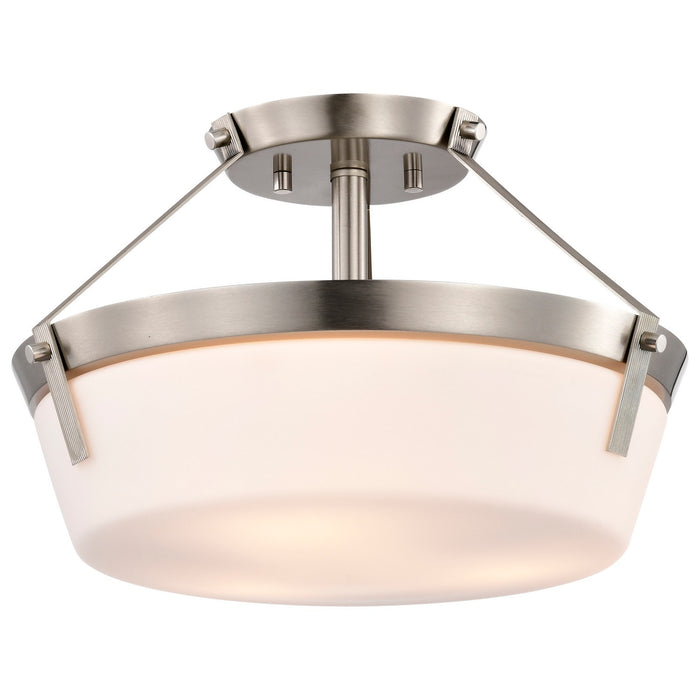 Nuvo Lighting 60-7763 Three Light Semi Flush Mount, Brushed Nickel