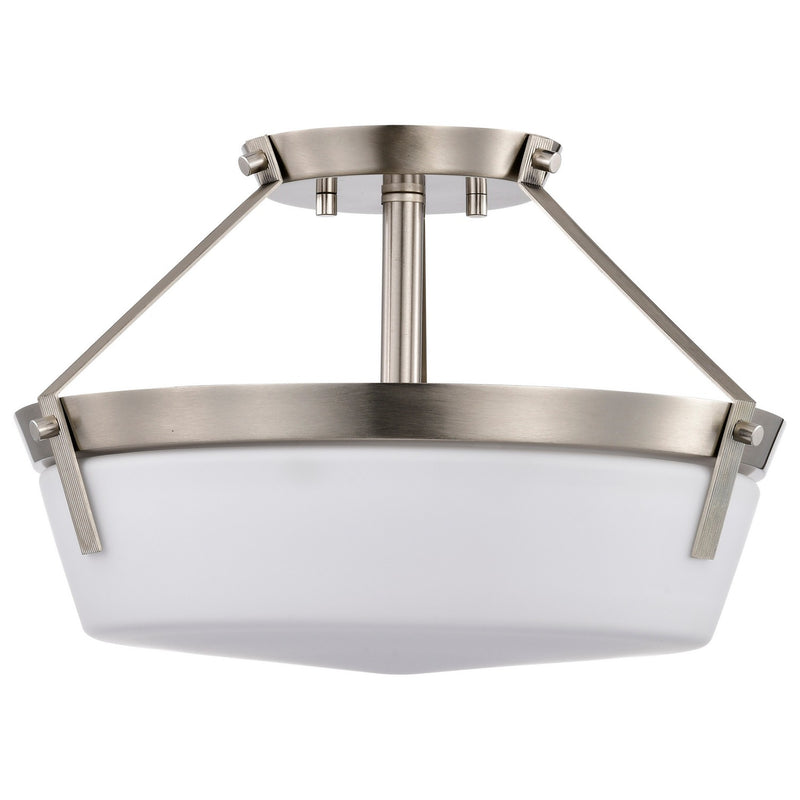 Nuvo Lighting 60-7763 Three Light Semi Flush Mount, Brushed Nickel