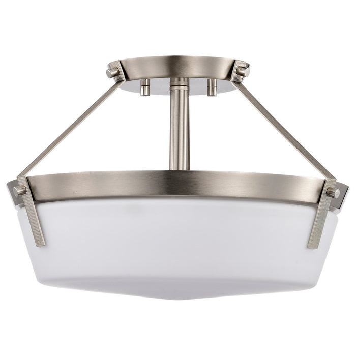 Nuvo Lighting 60-7763 Three Light Semi Flush Mount, Brushed Nickel