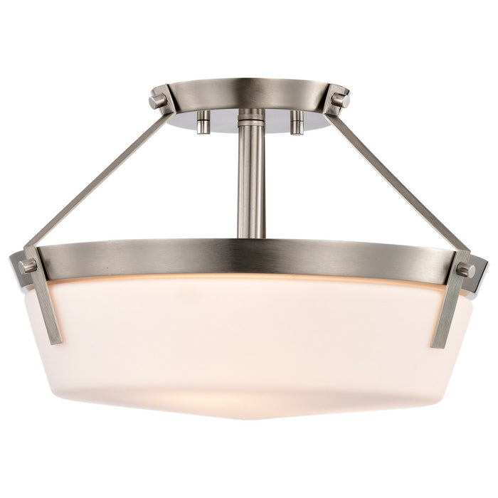 Nuvo Lighting 60-7763 Three Light Semi Flush Mount, Brushed Nickel