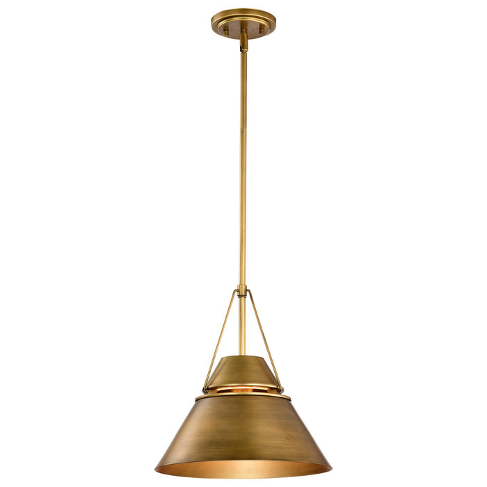 Nuvo Lighting 60-7776 One Light Pendant, Natural Brass