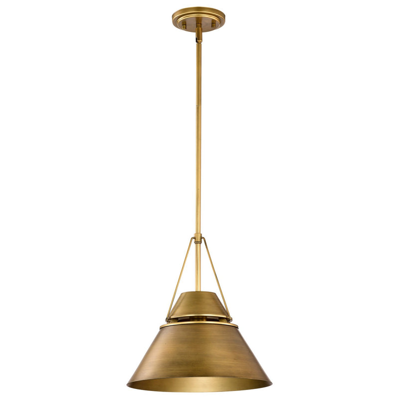 Nuvo Lighting 60-7776 One Light Pendant, Natural Brass
