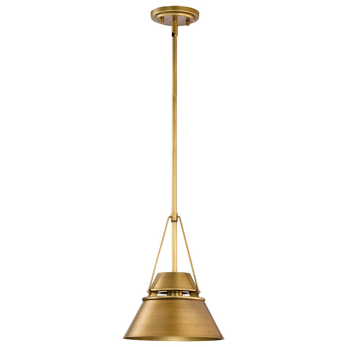 Nuvo Lighting 60-7777 One Light Pendant, Natural Brass