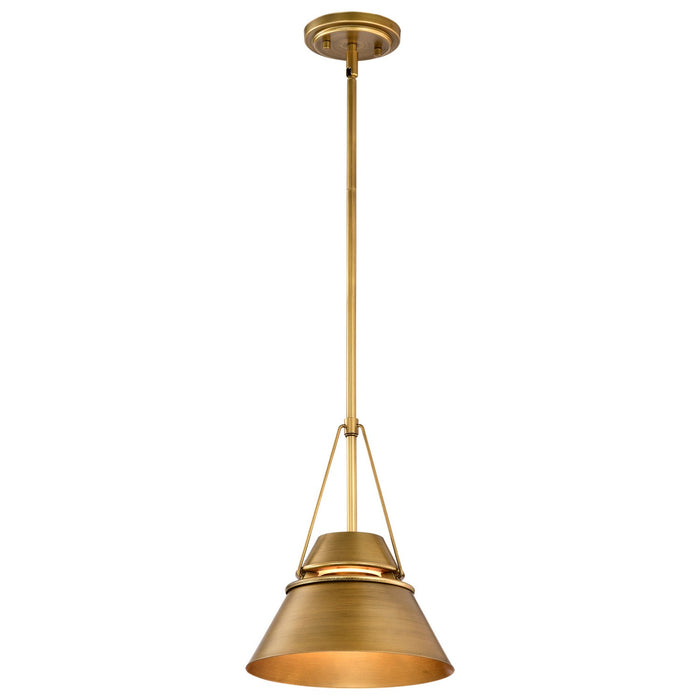 Nuvo Lighting 60-7777 One Light Pendant, Natural Brass