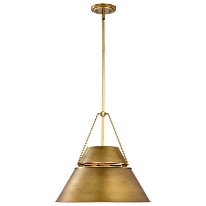 Nuvo Lighting 60-7778 Three Light Pendant, Natural Brass