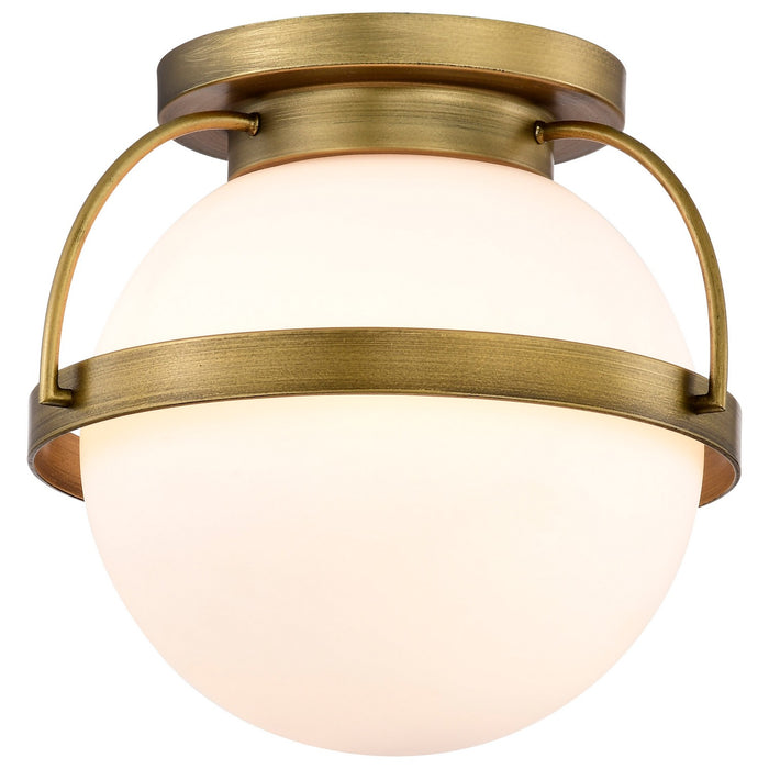 Nuvo Lighting 60-7781 One Light Flush Mount, Natural Brass
