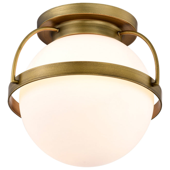 Nuvo Lighting 60-7781 One Light Flush Mount, Natural Brass
