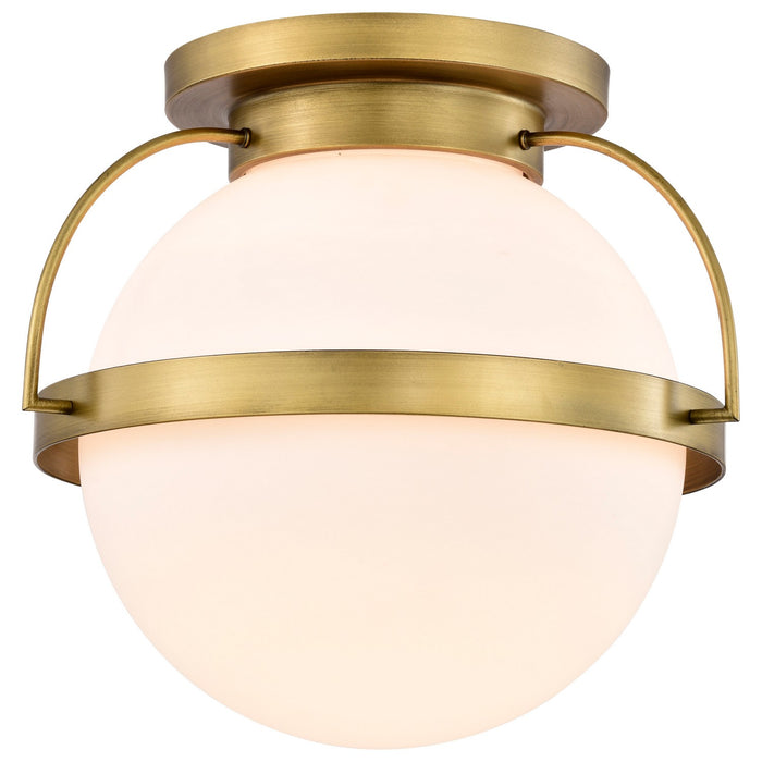 Nuvo Lighting 60-7782 One Light Flush Mount, Natural Brass