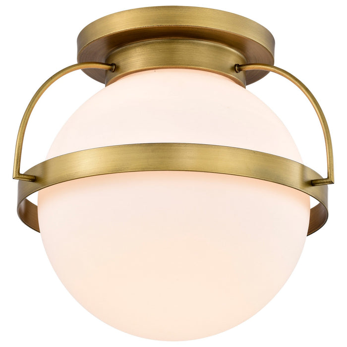 Nuvo Lighting 60-7782 One Light Flush Mount, Natural Brass