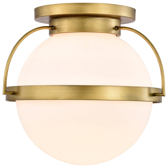 Nuvo Lighting 60-7782 One Light Flush Mount, Natural Brass
