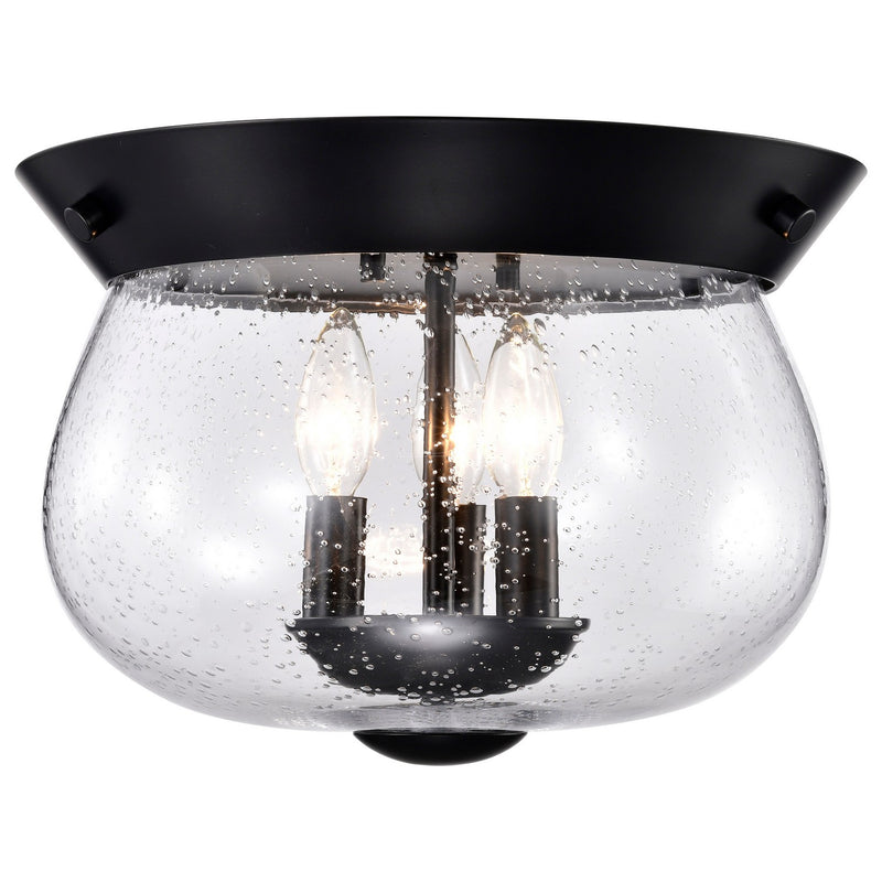 Nuvo Lighting 60-7806 Three Light Flush Mount, Matte Black