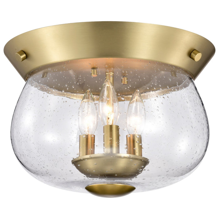 Nuvo Lighting 60-7807 Three Light Flush Mount, Vintage Brass