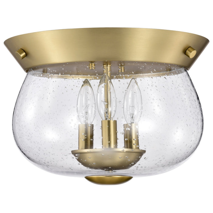 Nuvo Lighting 60-7807 Three Light Flush Mount, Vintage Brass