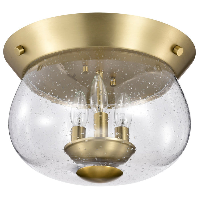 Nuvo Lighting 60-7807 Three Light Flush Mount, Vintage Brass