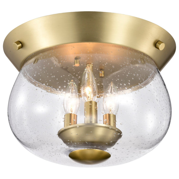 Nuvo Lighting 60-7807 Three Light Flush Mount, Vintage Brass