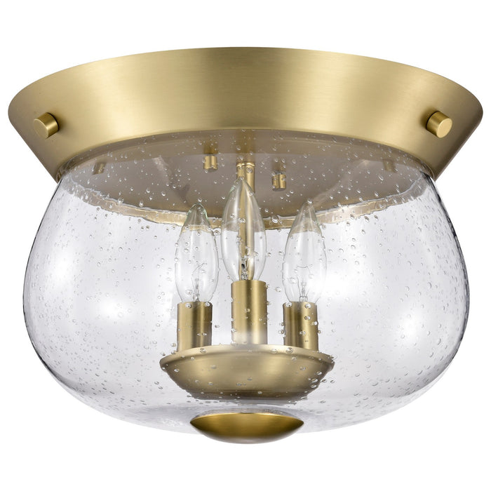 Nuvo Lighting 60-7807 Three Light Flush Mount, Vintage Brass