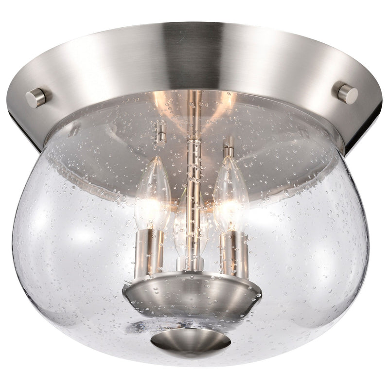 Nuvo Lighting 60-7808 Three Light Flush Mount, Brushed Nickel