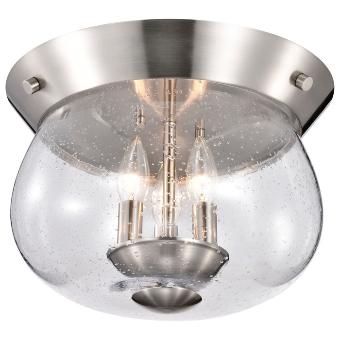 Nuvo Lighting 60-7808 Three Light Flush Mount, Brushed Nickel