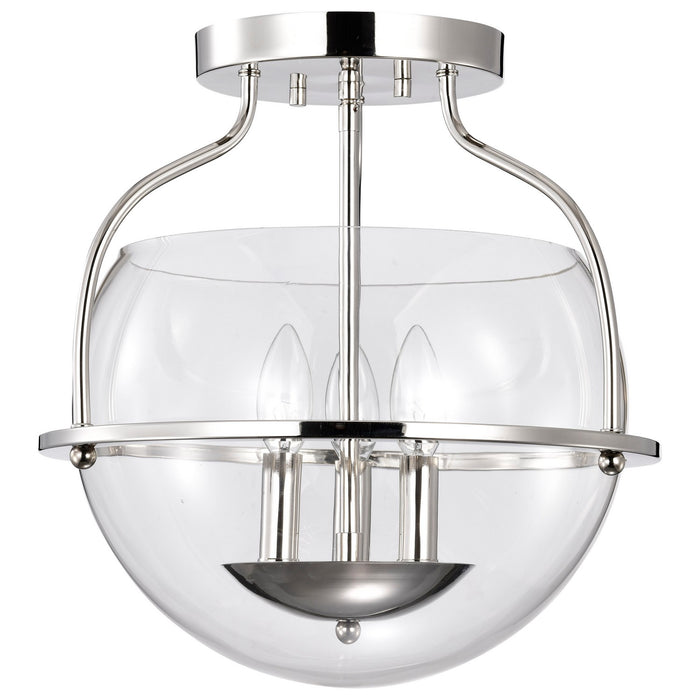 Nuvo Lighting 60-7822 Three Light Semi Flush Mount, Polished Nickel