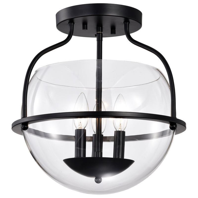 Nuvo Lighting 60-7823 Three Light Semi Flush Mount, Matte Black