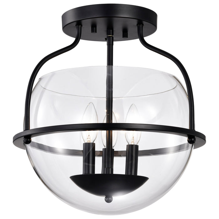 Nuvo Lighting 60-7823 Three Light Semi Flush Mount, Matte Black