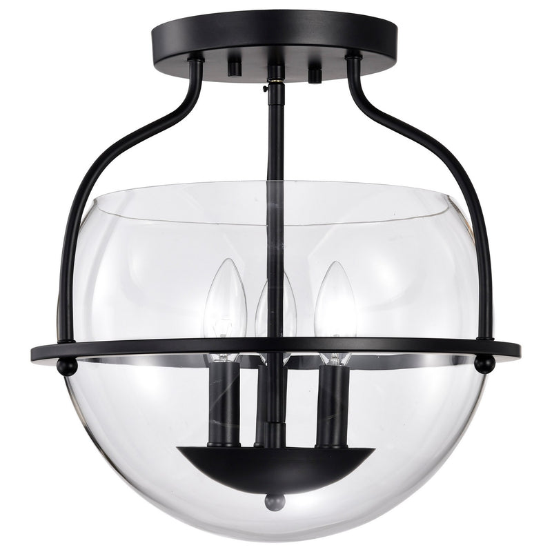 Nuvo Lighting 60-7823 Three Light Semi Flush Mount, Matte Black
