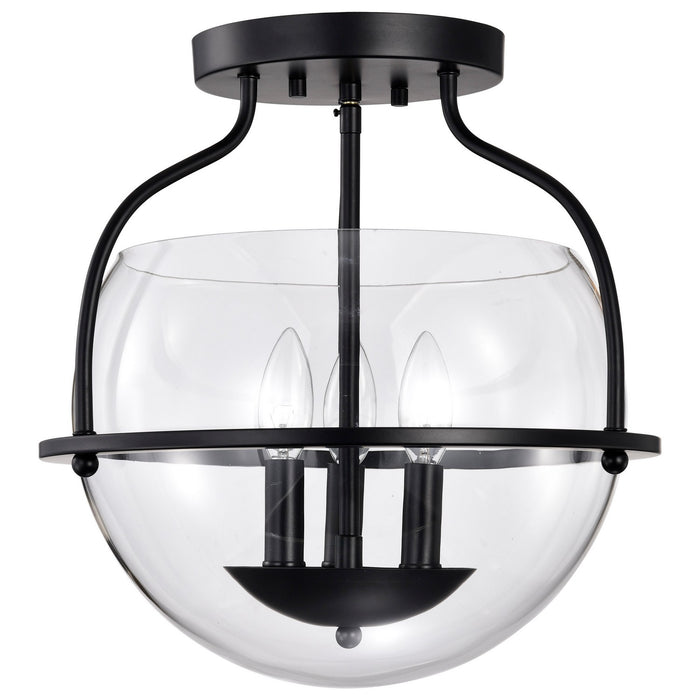 Nuvo Lighting 60-7823 Three Light Semi Flush Mount, Matte Black