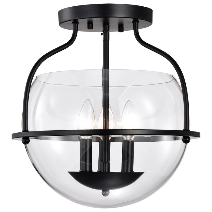 Nuvo Lighting 60-7823 Three Light Semi Flush Mount, Matte Black