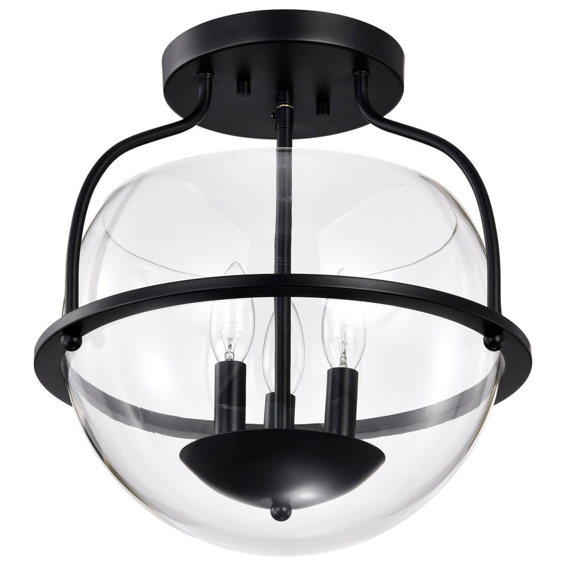 Nuvo Lighting 60-7823 Three Light Semi Flush Mount, Matte Black
