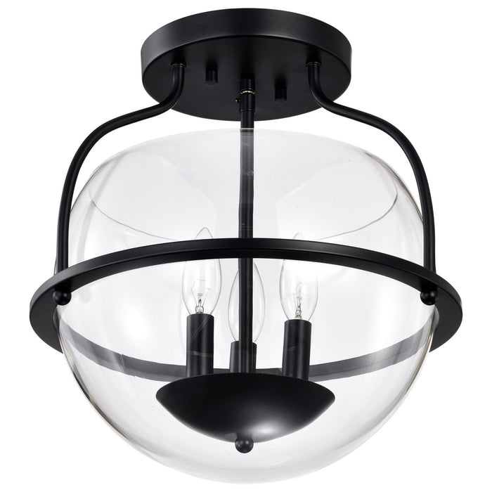 Nuvo Lighting 60-7823 Three Light Semi Flush Mount, Matte Black