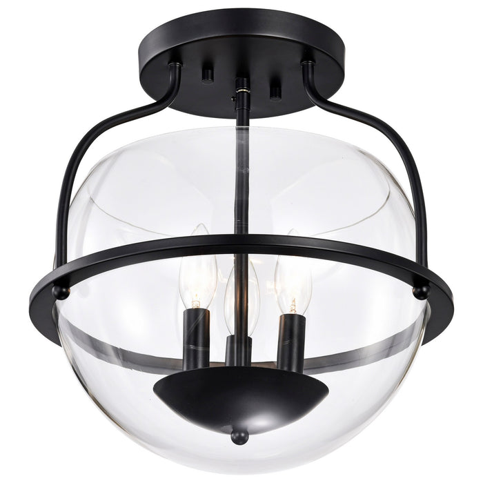 Nuvo Lighting 60-7823 Three Light Semi Flush Mount, Matte Black